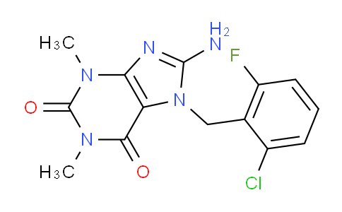 CAS No. 1370593-05-7, 8-Amino-7-(2-chloro-6-fluorobenzyl)-1,3-dimethyl-1H-purine-2,6(3H,7H)-dione