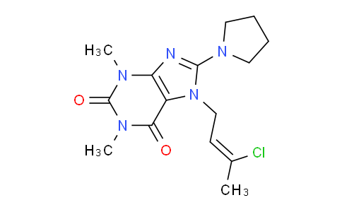 CAS No. 478252-87-8, 7-(3-Chlorobut-2-en-1-yl)-1,3-dimethyl-8-(pyrrolidin-1-yl)-1H-purine-2,6(3H,7H)-dione