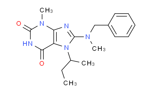 CAS No. 332904-95-7, 8-(Benzyl(methyl)amino)-7-(sec-butyl)-3-methyl-1H-purine-2,6(3H,7H)-dione