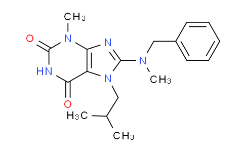 CAS No. 332904-92-4, 8-(Benzyl(methyl)amino)-7-isobutyl-3-methyl-1H-purine-2,6(3H,7H)-dione