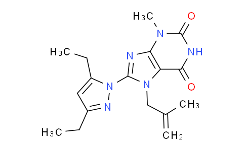 CAS No. 1014032-57-5, 8-(3,5-Diethyl-1H-pyrazol-1-yl)-3-methyl-7-(2-methylallyl)-1H-purine-2,6(3H,7H)-dione