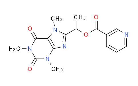 CAS No. 56021-87-5, 1-(1,3,7-Trimethyl-2,6-dioxo-2,3,6,7-tetrahydro-1H-purin-8-yl)ethyl nicotinate