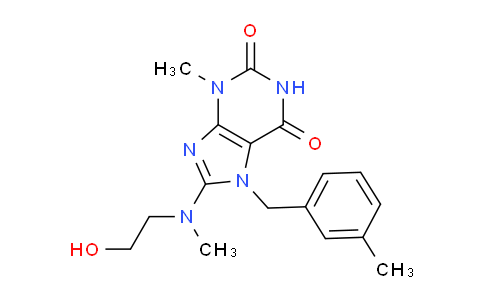 CAS No. 476482-45-8, 8-((2-Hydroxyethyl)(methyl)amino)-3-methyl-7-(3-methylbenzyl)-1H-purine-2,6(3H,7H)-dione