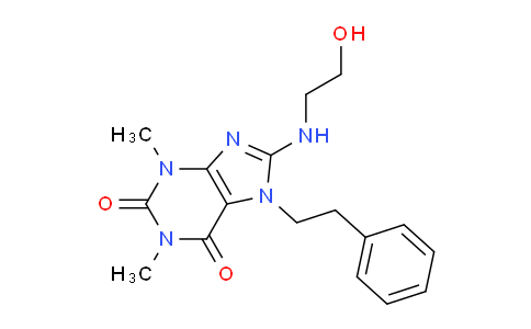 CAS No. 371228-11-4, 8-((2-Hydroxyethyl)amino)-1,3-dimethyl-7-phenethyl-1H-purine-2,6(3H,7H)-dione