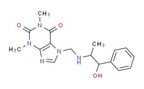 CAS No. 15302-06-4, 7-(((1-Hydroxy-1-phenylpropan-2-yl)amino)methyl)-1,3-dimethyl-1H-purine-2,6(3H,7H)-dione