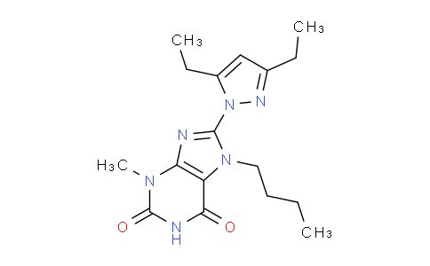 CAS No. 1014032-14-4, 7-Butyl-8-(3,5-diethyl-1H-pyrazol-1-yl)-3-methyl-1H-purine-2,6(3H,7H)-dione