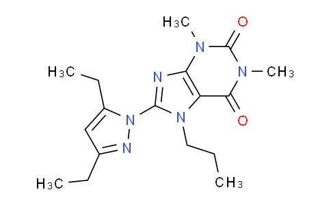 CAS No. 1014053-62-3, 8-(3,5-Diethyl-1H-pyrazol-1-yl)-1,3-dimethyl-7-propyl-1H-purine-2,6(3H,7H)-dione