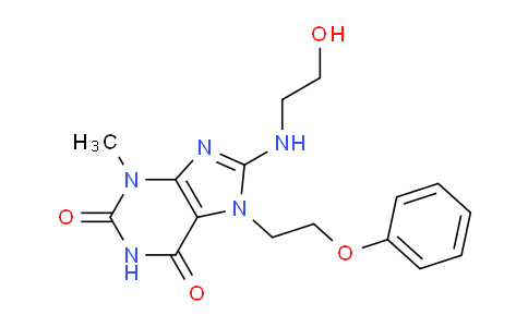 CAS No. 105522-57-4, 8-((2-Hydroxyethyl)amino)-3-methyl-7-(2-phenoxyethyl)-1H-purine-2,6(3H,7H)-dione