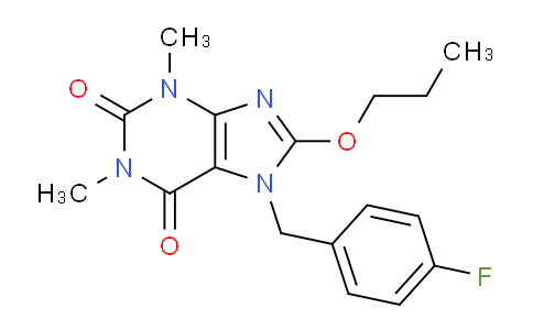 CAS No. 476480-34-9, 7-(4-Fluorobenzyl)-1,3-dimethyl-8-propoxy-1H-purine-2,6(3H,7H)-dione