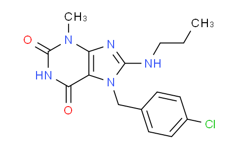 CAS No. 476480-64-5, 7-(4-Chlorobenzyl)-3-methyl-8-(propylamino)-1H-purine-2,6(3H,7H)-dione