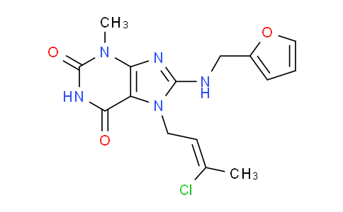 CAS No. 478253-00-8, 7-(3-Chlorobut-2-en-1-yl)-8-((furan-2-ylmethyl)amino)-3-methyl-1H-purine-2,6(3H,7H)-dione