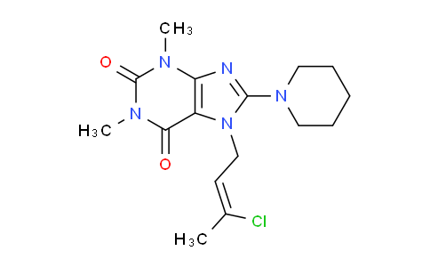 CAS No. 478252-85-6, 7-(3-Chlorobut-2-en-1-yl)-1,3-dimethyl-8-(piperidin-1-yl)-1H-purine-2,6(3H,7H)-dione