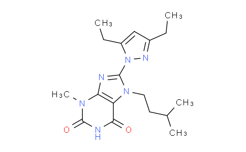 CAS No. 1014032-40-6, 8-(3,5-Diethyl-1H-pyrazol-1-yl)-7-isopentyl-3-methyl-1H-purine-2,6(3H,7H)-dione