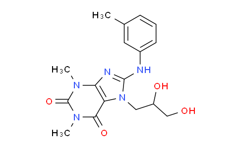 CAS No. 476481-67-1, 7-(2,3-Dihydroxypropyl)-1,3-dimethyl-8-(m-tolylamino)-1H-purine-2,6(3H,7H)-dione