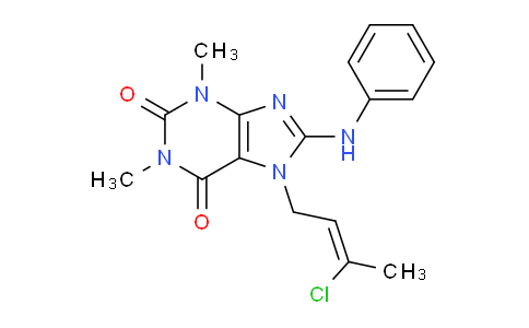 CAS No. 478253-09-7, 7-(3-Chlorobut-2-en-1-yl)-1,3-dimethyl-8-(phenylamino)-1H-purine-2,6(3H,7H)-dione