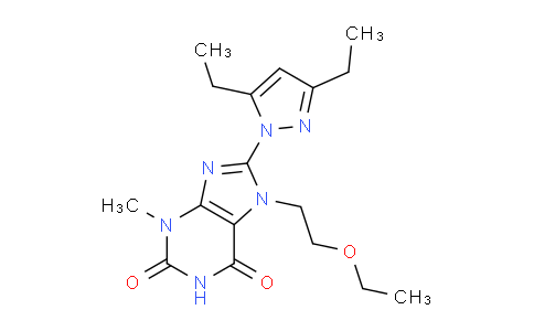CAS No. 1014052-77-7, 8-(3,5-Diethyl-1H-pyrazol-1-yl)-7-(2-ethoxyethyl)-3-methyl-1H-purine-2,6(3H,7H)-dione