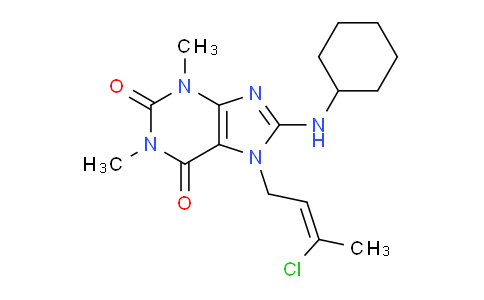 CAS No. 478252-92-5, 7-(3-Chlorobut-2-en-1-yl)-8-(cyclohexylamino)-1,3-dimethyl-1H-purine-2,6(3H,7H)-dione