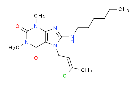 CAS No. 478253-12-2, 7-(3-Chlorobut-2-en-1-yl)-8-(hexylamino)-1,3-dimethyl-1H-purine-2,6(3H,7H)-dione