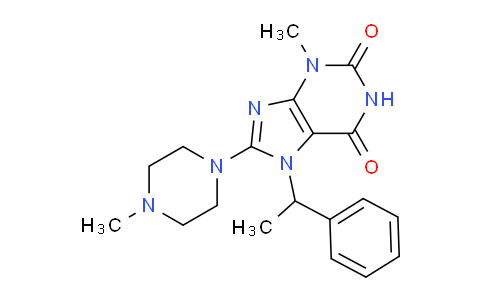 CAS No. 476480-19-0, 3-Methyl-8-(4-methylpiperazin-1-yl)-7-(1-phenylethyl)-1H-purine-2,6(3H,7H)-dione
