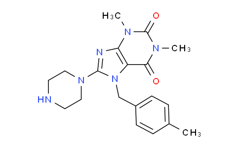 CAS No. 332904-76-4, 1,3-Dimethyl-7-(4-methylbenzyl)-8-(piperazin-1-yl)-1H-purine-2,6(3H,7H)-dione