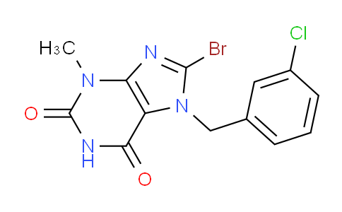 CAS No. 124192-70-7, 8-Bromo-7-(3-chlorobenzyl)-3-methyl-1H-purine-2,6(3H,7H)-dione