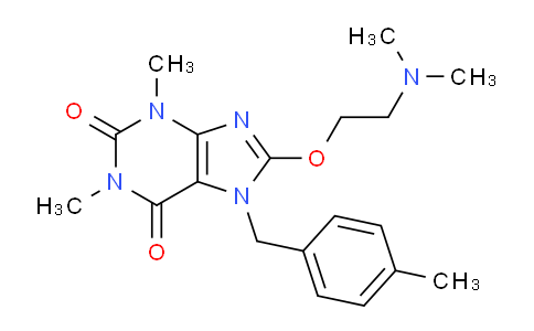 CAS No. 476480-69-0, 8-(2-(Dimethylamino)ethoxy)-1,3-dimethyl-7-(4-methylbenzyl)-1H-purine-2,6(3H,7H)-dione