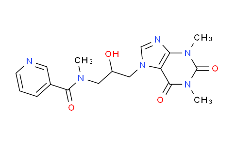 CAS No. 69517-65-3, N-(3-(1,3-Dimethyl-2,6-dioxo-2,3-dihydro-1H-purin-7(6H)-yl)-2-hydroxypropyl)-N-methylnicotinamide