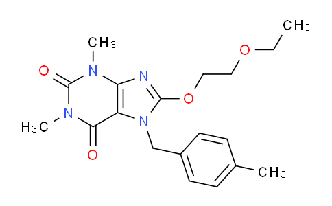 CAS No. 476480-53-2, 8-(2-Ethoxyethoxy)-1,3-dimethyl-7-(4-methylbenzyl)-1H-purine-2,6(3H,7H)-dione