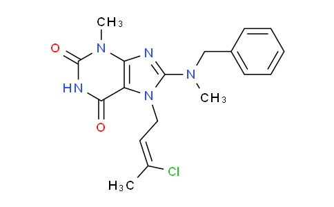 CAS No. 332905-05-2, 8-(Benzyl(methyl)amino)-7-(3-chlorobut-2-en-1-yl)-3-methyl-1H-purine-2,6(3H,7H)-dione