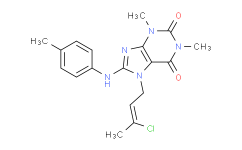 CAS No. 478253-13-3, 7-(3-Chlorobut-2-en-1-yl)-1,3-dimethyl-8-(p-tolylamino)-1H-purine-2,6(3H,7H)-dione