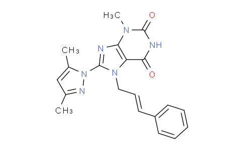 CAS No. 1014072-96-8, 7-Cinnamyl-8-(3,5-dimethyl-1H-pyrazol-1-yl)-3-methyl-1H-purine-2,6(3H,7H)-dione