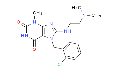 CAS No. 370573-79-8, 7-(2-Chlorobenzyl)-8-((2-(dimethylamino)ethyl)amino)-3-methyl-1H-purine-2,6(3H,7H)-dione