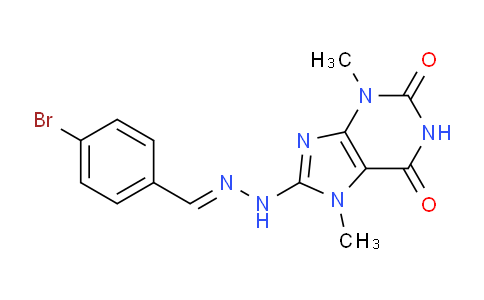 CAS No. 443960-12-1, 8-(2-(4-Bromobenzylidene)hydrazinyl)-3,7-dimethyl-1H-purine-2,6(3H,7H)-dione