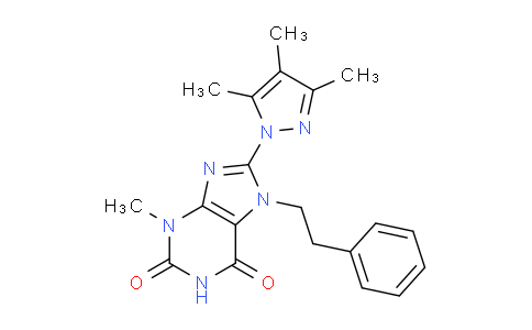 CAS No. 1014030-43-3, 3-Methyl-7-phenethyl-8-(3,4,5-trimethyl-1H-pyrazol-1-yl)-1H-purine-2,6(3H,7H)-dione