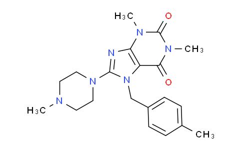CAS No. 332904-77-5, 1,3-Dimethyl-7-(4-methylbenzyl)-8-(4-methylpiperazin-1-yl)-1H-purine-2,6(3H,7H)-dione