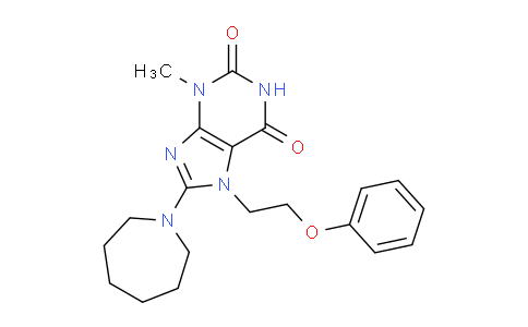 CAS No. 105522-56-3, 8-(Azepan-1-yl)-3-methyl-7-(2-phenoxyethyl)-1H-purine-2,6(3H,7H)-dione