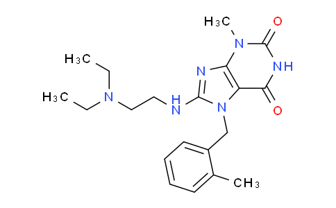 CAS No. 476481-89-7, 8-((2-(Diethylamino)ethyl)amino)-3-methyl-7-(2-methylbenzyl)-1H-purine-2,6(3H,7H)-dione
