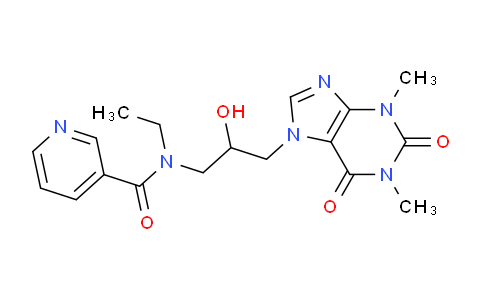 CAS No. 69517-63-1, N-(3-(1,3-Dimethyl-2,6-dioxo-2,3-dihydro-1H-purin-7(6H)-yl)-2-hydroxypropyl)-N-ethylnicotinamide
