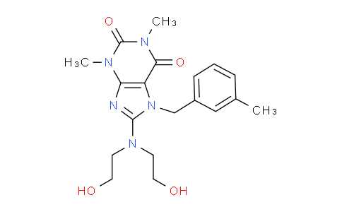 CAS No. 378207-75-1, 8-(Bis(2-hydroxyethyl)amino)-1,3-dimethyl-7-(3-methylbenzyl)-1H-purine-2,6(3H,7H)-dione