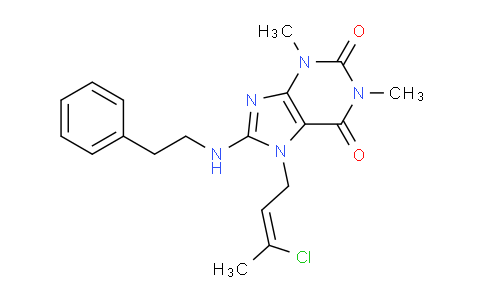CAS No. 478252-96-9, 7-(3-Chlorobut-2-en-1-yl)-1,3-dimethyl-8-(phenethylamino)-1H-purine-2,6(3H,7H)-dione