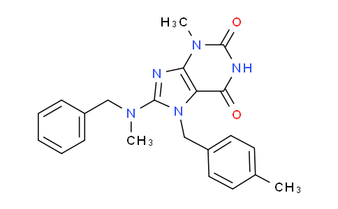 CAS No. 332905-02-9, 8-(Benzyl(methyl)amino)-3-methyl-7-(4-methylbenzyl)-1H-purine-2,6(3H,7H)-dione