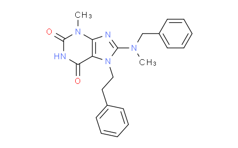 CAS No. 332905-04-1, 8-(Benzyl(methyl)amino)-3-methyl-7-phenethyl-1H-purine-2,6(3H,7H)-dione