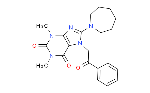 CAS No. 476481-36-4, 8-(Azepan-1-yl)-1,3-dimethyl-7-(2-oxo-2-phenylethyl)-1H-purine-2,6(3H,7H)-dione