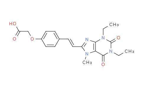 CAS No. 155272-11-0, (E)-2-(4-(2-(1,3-Diethyl-7-methyl-2,6-dioxo-2,3,6,7-tetrahydro-1H-purin-8-yl)vinyl)phenoxy)acetic acid