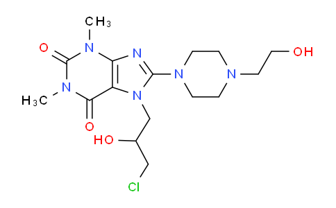 CAS No. 87080-29-3, 7-(3-Chloro-2-hydroxypropyl)-8-(4-(2-hydroxyethyl)piperazin-1-yl)-1,3-dimethyl-1H-purine-2,6(3H,7H)-dione