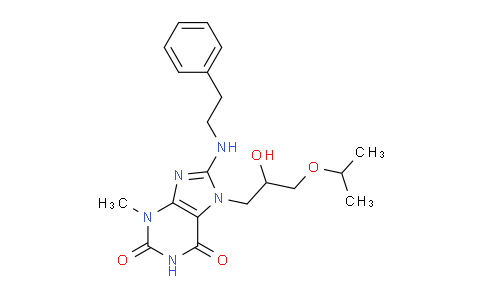CAS No. 476481-12-6, 7-(2-Hydroxy-3-isopropoxypropyl)-3-methyl-8-(phenethylamino)-1H-purine-2,6(3H,7H)-dione