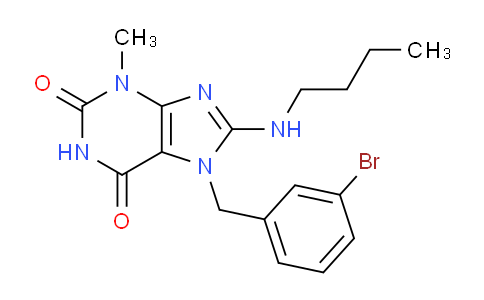 CAS No. 476480-97-4, 7-(3-Bromobenzyl)-8-(butylamino)-3-methyl-1H-purine-2,6(3H,7H)-dione