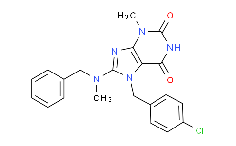 CAS No. 332904-98-0, 8-(Benzyl(methyl)amino)-7-(4-chlorobenzyl)-3-methyl-1H-purine-2,6(3H,7H)-dione