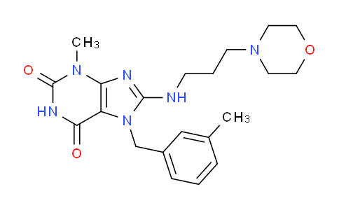 CAS No. 476482-33-4, 3-Methyl-7-(3-methylbenzyl)-8-((3-morpholinopropyl)amino)-1H-purine-2,6(3H,7H)-dione