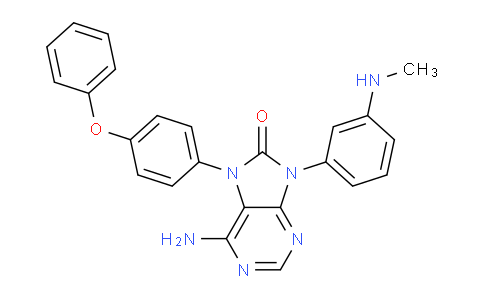 CAS No. 1448444-75-4, 6-Amino-9-(3-(methylamino)phenyl)-7-(4-phenoxyphenyl)-7H-purin-8(9H)-one